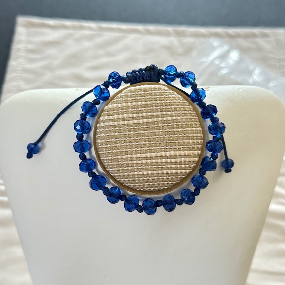 2/$15 Blue adjustable cord bracelet w/faceted blue crystal beads - Picture 5 of 12